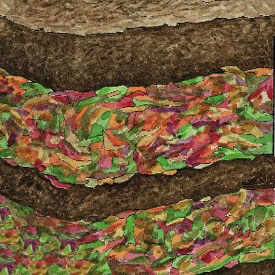 Layers of compost material