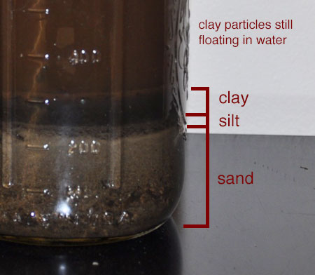 soil mudshake test with two soil samples